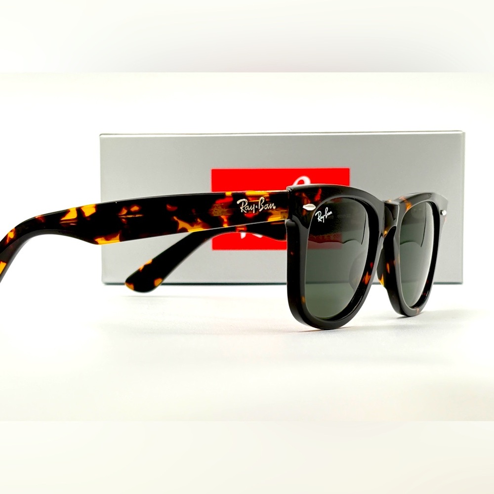 Ray-Ban Wayfarer RB 2140 902 50mm Green Classic G-15 Sunglasses Tortoise 501 - Picture 6 of 14
